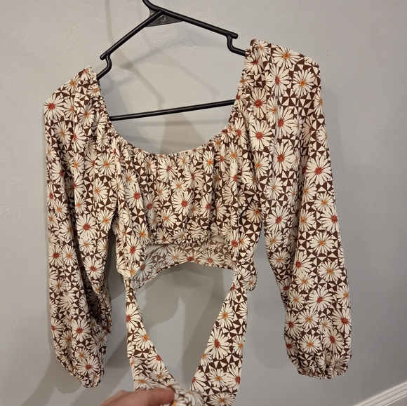 Altar'd State Brown Floral Blouse - Picture 3 of 6